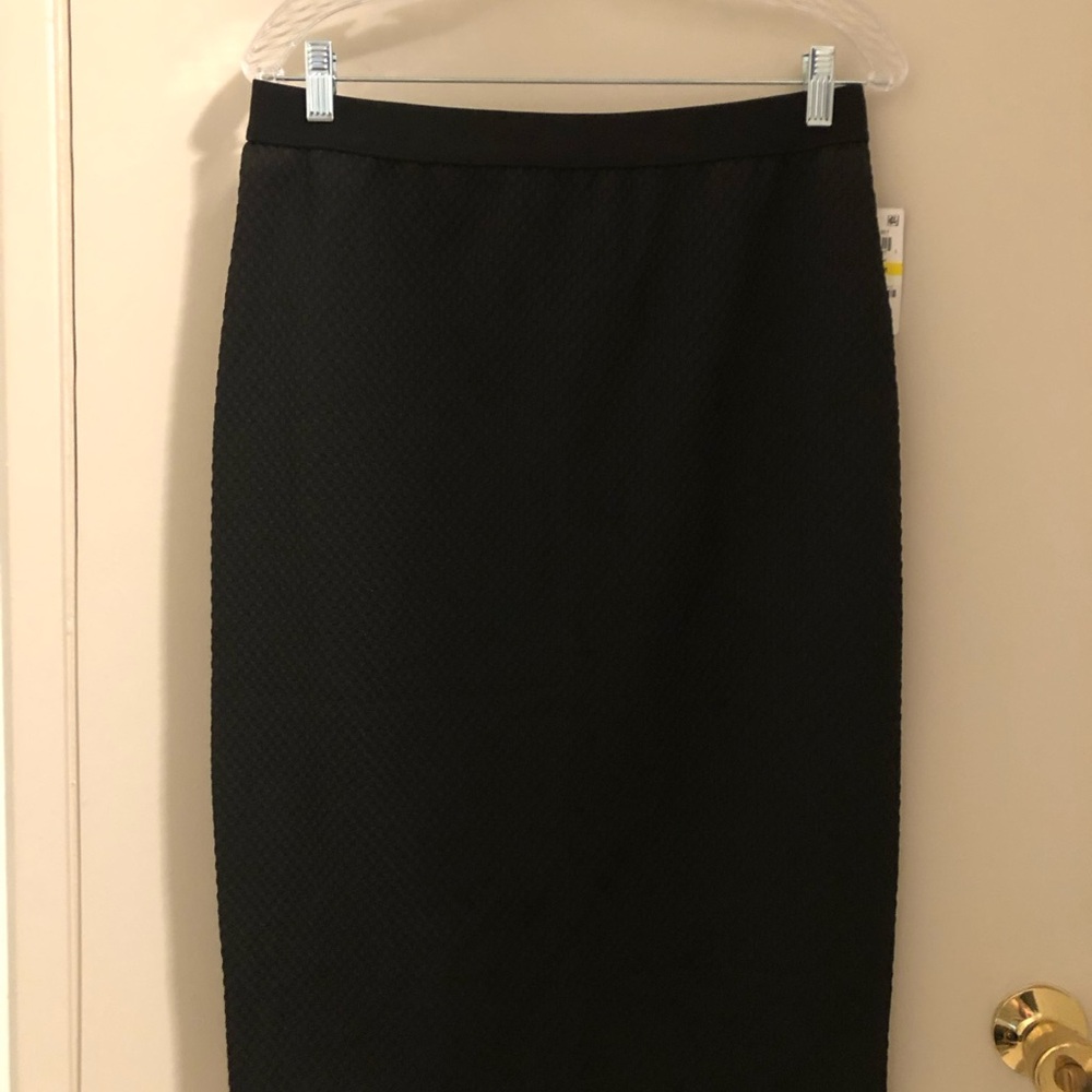 Alfani Black Textured Pencil Skirt